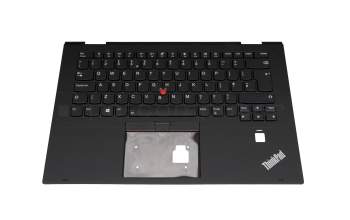 01HY959 original Lenovo keyboard incl. topcase UK (english) black/black with backlight and mouse-stick