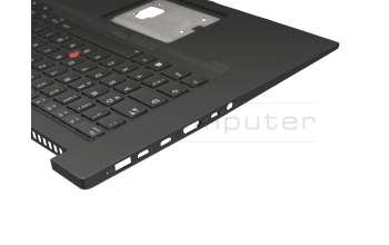 02HM989 original Lenovo keyboard incl. topcase DE (german) black/black with backlight and mouse-stick