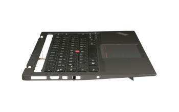 04X6537 original Lenovo keyboard incl. topcase DE (german) black/black with backlight and mouse-stick