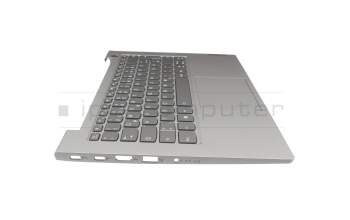 0BJ0892 original Lenovo keyboard incl. topcase DE (german) grey/grey with backlight