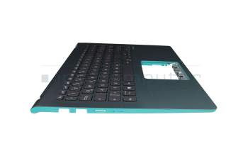 0KNB-5610GE00 original Asus keyboard incl. topcase DE (german) black/turquoise with backlight