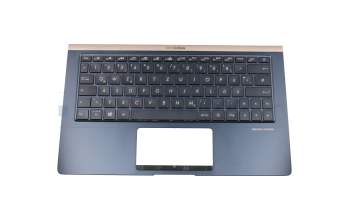 0KNB0-1628GE00 original Asus keyboard incl. topcase DE (german) black/blue with backlight