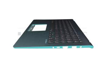 0KNB0-5610GE00 original Asus keyboard incl. topcase DE (german) black/turquoise with backlight