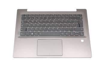 0KO00TI original Lenovo keyboard incl. topcase DE (german) grey/bronze with backlight (without fingerprint)