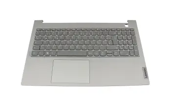 5CB1B34829 original Lenovo keyboard incl. topcase DE (german) grey/grey with backlight