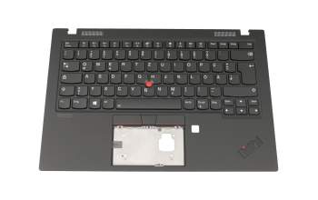 102-18F86LHC01C original Lenovo keyboard incl. topcase DE (german) black/black with backlight and mouse-stick