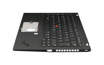 102-18F86LHC01C original Lenovo keyboard incl. topcase DE (german) black/black with backlight and mouse-stick