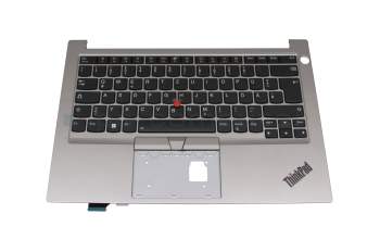 10A27402000R3 original Lenovo keyboard incl. topcase DE (german) black/silver with backlight and mouse-stick