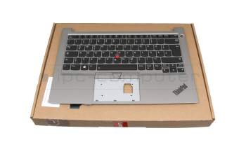 10A27402000R3 original Lenovo keyboard incl. topcase DE (german) black/silver with backlight and mouse-stick