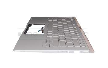 13N1-60A0H31 original Asus keyboard incl. topcase DE (german) silver/silver with backlight