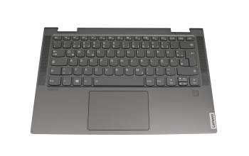 14494218 original Lenovo keyboard incl. topcase DE (german) grey/grey with backlight