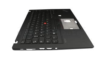 14766449 original Lenovo keyboard incl. topcase DE (german) black/black with backlight and mouse-stick