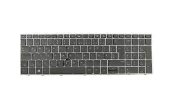 17H6UX10BE0171 original HP keyboard DE (german) black/grey with backlight and mouse-stick