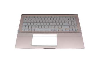 1KAHZZQ007U original Asus keyboard incl. topcase DE (german) silver/pink with backlight