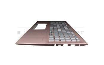 1KAHZZQ007U original Asus keyboard incl. topcase DE (german) silver/pink with backlight