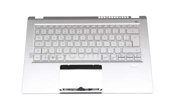 24304F26K201 original Acer keyboard incl. topcase DE (german) silver/silver with backlight