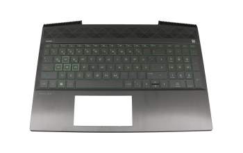 2B-BBQ08C24B original Primax keyboard incl. topcase DE (german) black/green/black with backlight