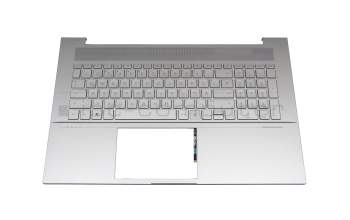 2H-BCKGMW63411 original Primax keyboard incl. topcase DE (german) silver/silver with backlight