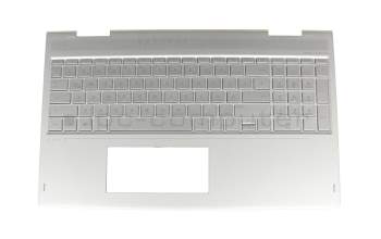 442.0BX02.0002 original HP keyboard incl. topcase DE (german) silver/silver with backlight