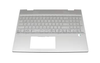 442.0GB09.XXXX original HP keyboard incl. topcase DE (german) silver/silver with backlight (UMA)