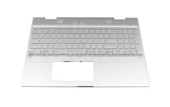 442.QED07.0001 original HP keyboard incl. topcase DE (german) silver/silver with backlight