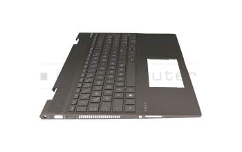 46M.0EDCS.0044 original HP keyboard incl. topcase DE (german) black/black with backlight