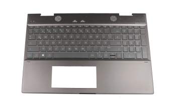 46M.0EECS.0008 original HP keyboard incl. topcase DE (german) grey/grey with backlight