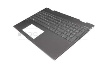 46M.0EECS.0008 original HP keyboard incl. topcase DE (german) grey/grey with backlight