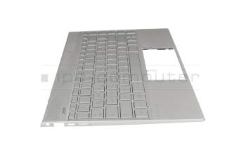 46M.0EFCS.0061 original HP keyboard incl. topcase DE (german) silver/silver with backlight