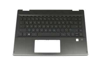 490-0GG07.BP0G original HP keyboard incl. topcase DE (german) black/black with backlight