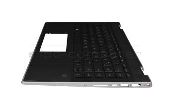 490.0GG07.BP0G original HP keyboard incl. topcase DE (german) black/black with backlight