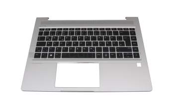 4BXJTATP20 original HP keyboard incl. topcase DE (german) black/silver with backlight (Heatshield)