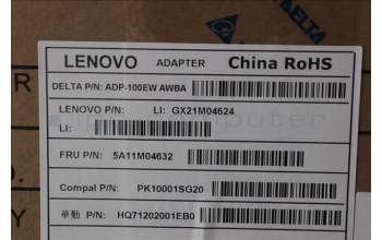 Lenovo 5A11M04632 AC_ADAPTER PD,100W,20/15/9/5V,Blk CNpin