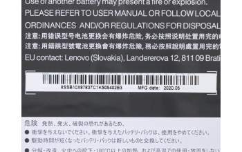 Lenovo 5B10X87836 BATTERY CP/C L19C4PD8 7.68V41Wh4cell