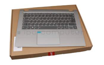 5CB0R08674 original Lenovo keyboard incl. topcase DE (german) grey/silver with backlight