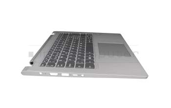 5CB0R08780 original Lenovo keyboard incl. topcase CH (swiss) grey/silver with backlight