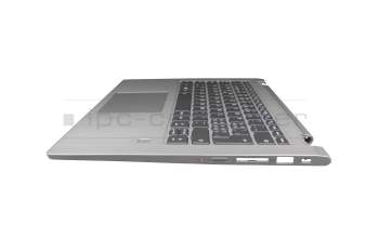 5CB0R08780 original Lenovo keyboard incl. topcase CH (swiss) grey/silver with backlight