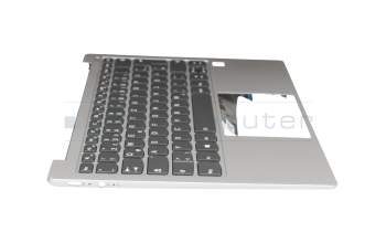 5CB0S72876 original Lenovo keyboard incl. topcase DE (german) grey/silver with backlight