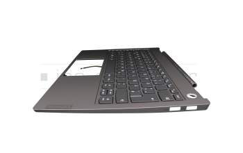 5CB0U43207JEKS original Lenovo keyboard incl. topcase DE (german) grey/grey with backlight