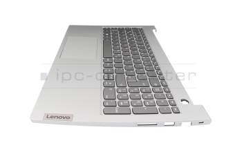 5CB1B34810 original Lenovo keyboard incl. topcase DE (german) grey/grey with backlight