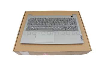 5CB1B34829 original Lenovo keyboard incl. topcase DE (german) grey/grey with backlight