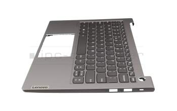 5CB1C72430 original Lenovo keyboard incl. topcase UK (english) grey/grey with backlight