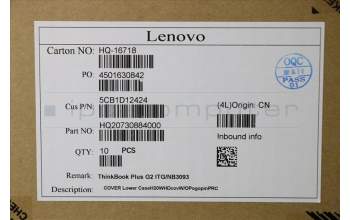 Lenovo 5CB1D12424 COVER Lower CaseH20WHDcovW/OPogopinPRC