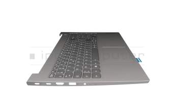 5CB1J09214 original Lenovo keyboard incl. topcase FR (french) black/grey with backlight