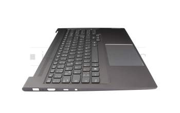 5CB1J38408 original Lenovo keyboard incl. topcase DE (german) grey/grey with backlight