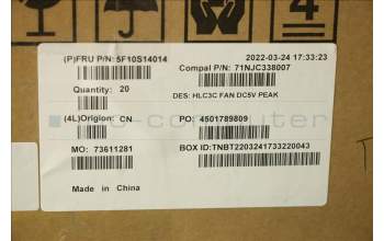 Lenovo 5F10S14014 FAN System FAN C 82UD Peak