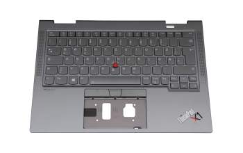 5M11C40999 original Lenovo keyboard incl. topcase DE (german) grey/grey with backlight and mouse-stick