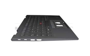 5M11C41071 original Lenovo keyboard incl. topcase DE (german) grey/grey with backlight and mouse-stick