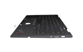 5M11C41071 original Lenovo keyboard incl. topcase DE (german) grey/grey with backlight and mouse-stick