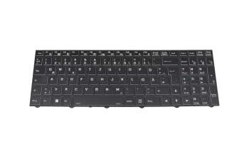 6-80-N15Z-07A-K original Clevo keyboard DE (german) black/white/black matte with backlight